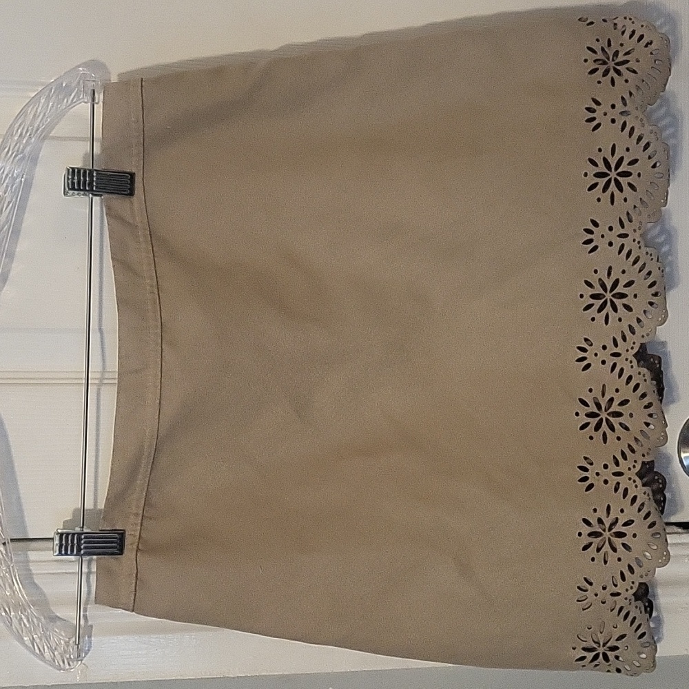 Hollister Faux Suede Scalloped Eyelet Skirt Y2K